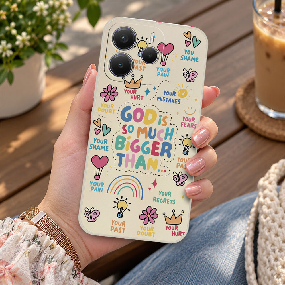 Xiaomi Redmi Note 14 4G Cover - Off White - D2 - ONation Petal Whismy Series - HQ Liquid Silicone Soft Case