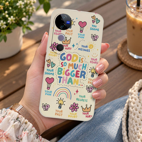 Vivo S19 Pro Cover - Off White - D2 - ONation Petal Whismy Series - HQ Liquid Silicone Soft Case