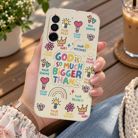 Samsung Galaxy M17 Cover - Off White - D2 - ONation Petal Whismy Series - HQ Liquid Silicone Soft Case