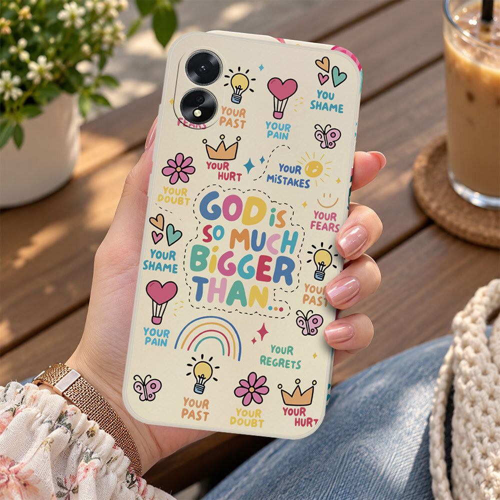 Oppo A38 Cover - Off White - D2 - ONation Petal Whismy Series - HQ Liquid Silicone Soft Case