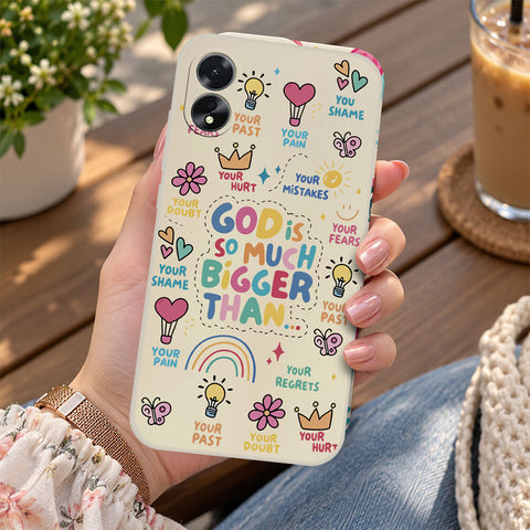 Oppo A38 Cover - Off White - D2 - ONation Petal Whismy Series - HQ Liquid Silicone Soft Case