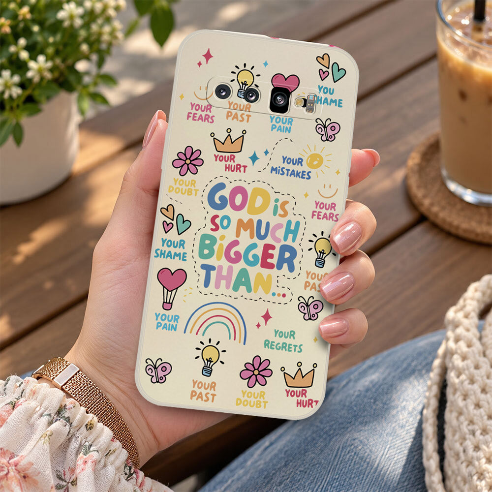Samsung Galaxy S10 Plus Cover - Off White - D2 - ONation Petal Whismy Series - HQ Liquid Silicone Soft Case