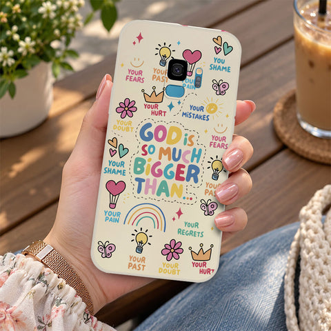 Samsung Galaxy S9 Cover - Off White - D2 - ONation Petal Whismy Series - HQ Liquid Silicone Soft Case