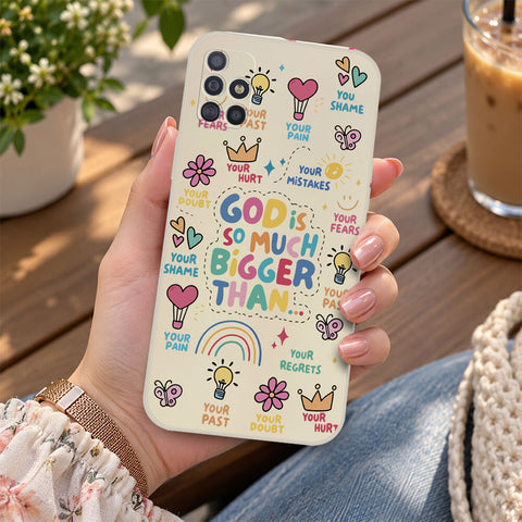Samsung Galaxy A72 Cover - Off White - D2 - ONation Petal Whismy Series - HQ Liquid Silicone Soft Case