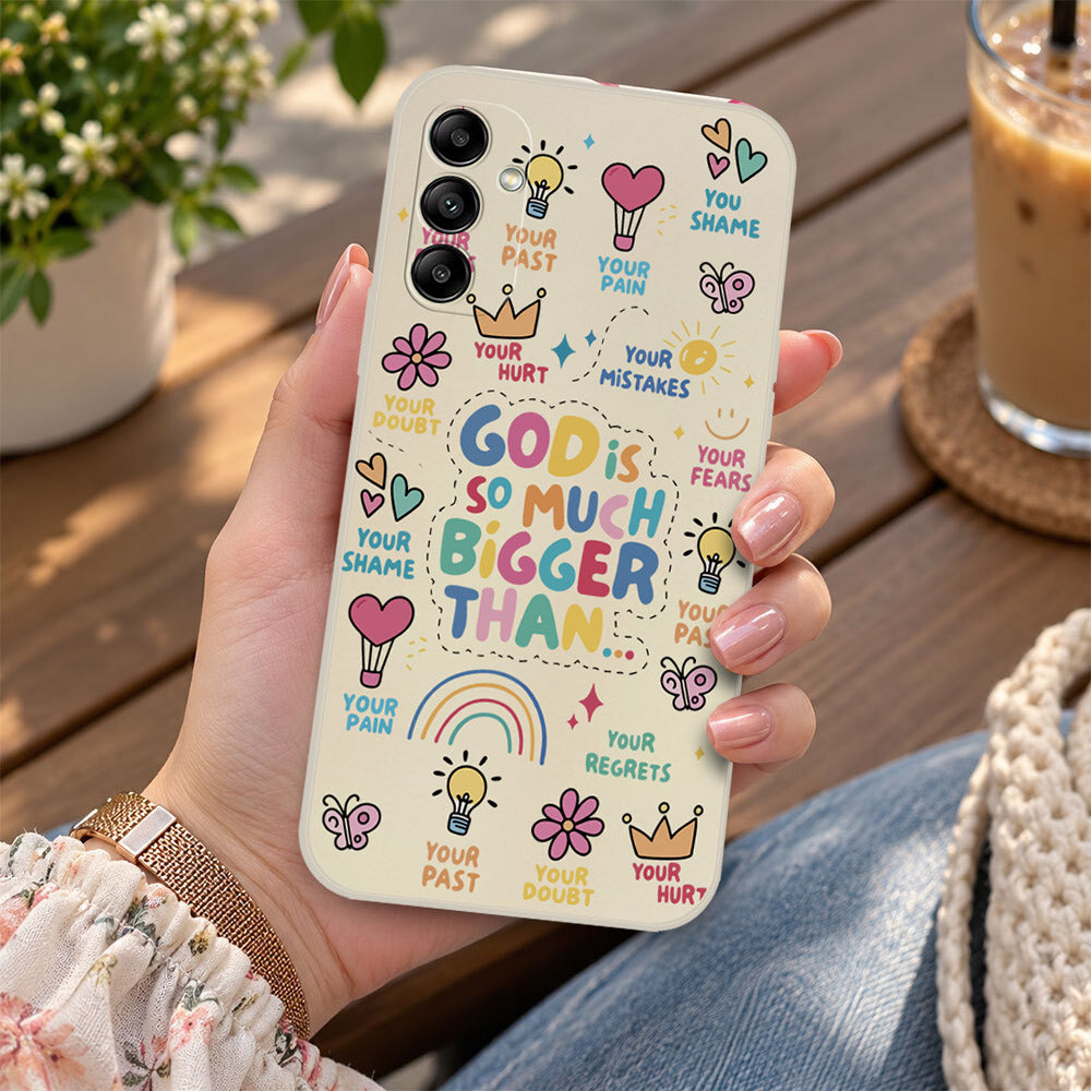 Samsung Galaxy A50 Cover - Off White - D2 - ONation Petal Whismy Series - HQ Liquid Silicone Soft Case