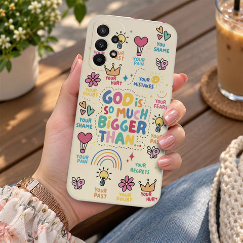 Samsung Galaxy A23 5G Cover - Off White - D2 - ONation Petal Whismy Series - HQ Liquid Silicone Soft Case