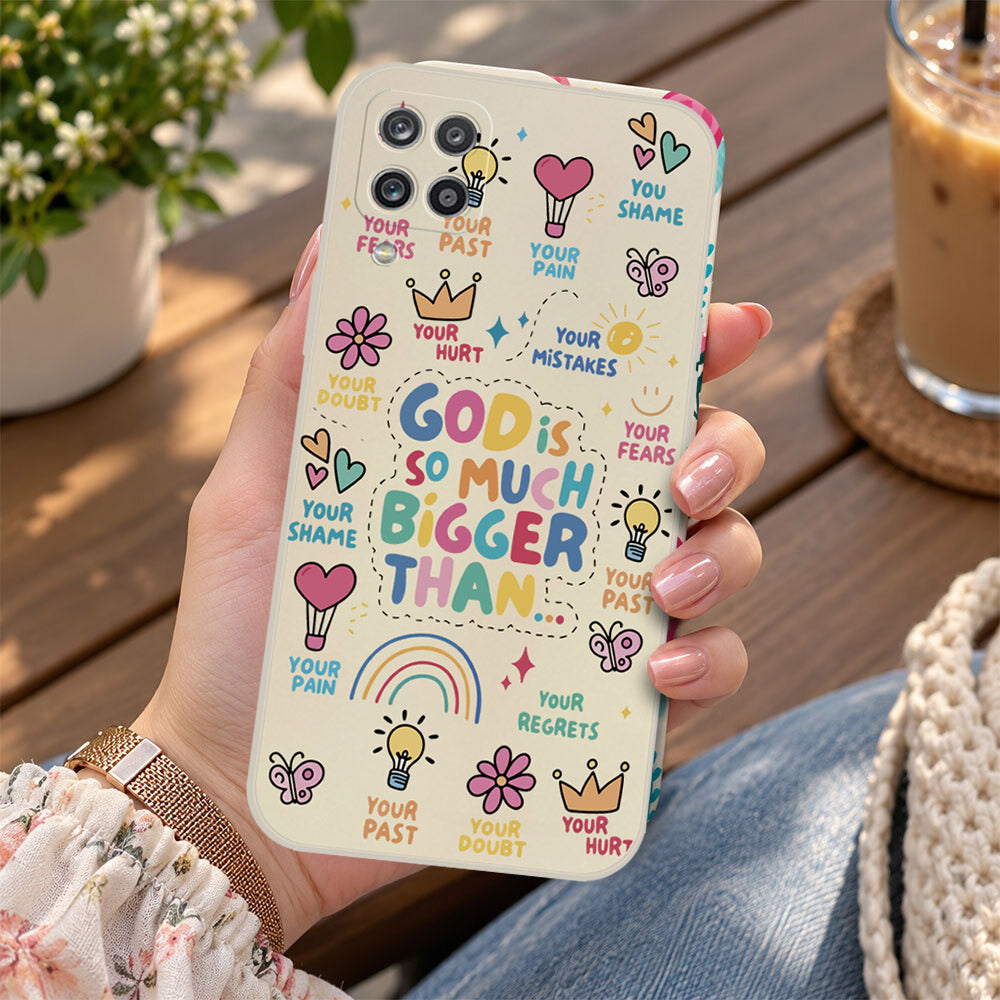 Samsung Galaxy A13 Cover - Off White - D2 - ONation Petal Whismy Series - HQ Liquid Silicone Soft Case