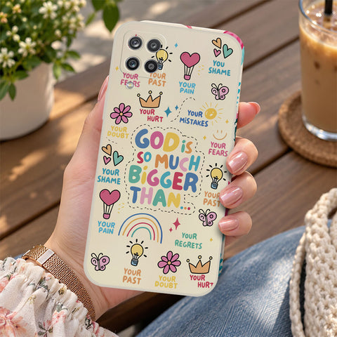 Samsung Galaxy A12 Nacho Cover - Off White - D2 - ONation Petal Whismy Series - HQ Liquid Silicone Soft Case