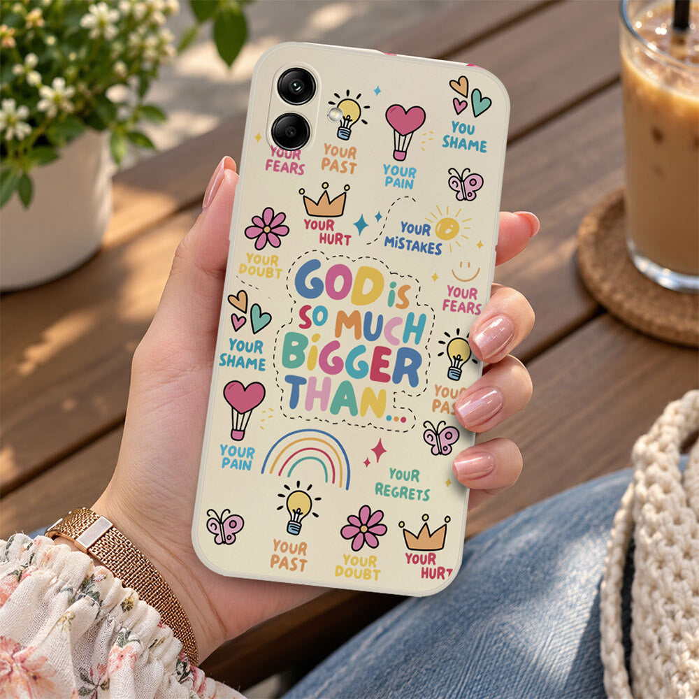 Samsung Galaxy A04e Cover - Off White - D2 - ONation Petal Whismy Series - HQ Liquid Silicone Soft Case