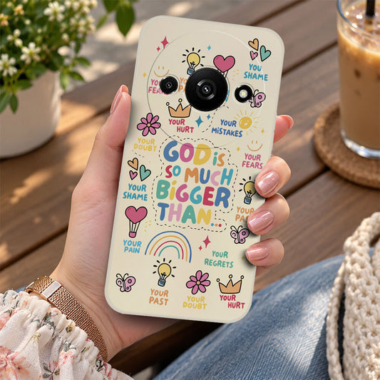 Xiaomi Redmi A3 Cover - Off White - D2 - ONation Petal Whismy Series - HQ Liquid Silicone Soft Case