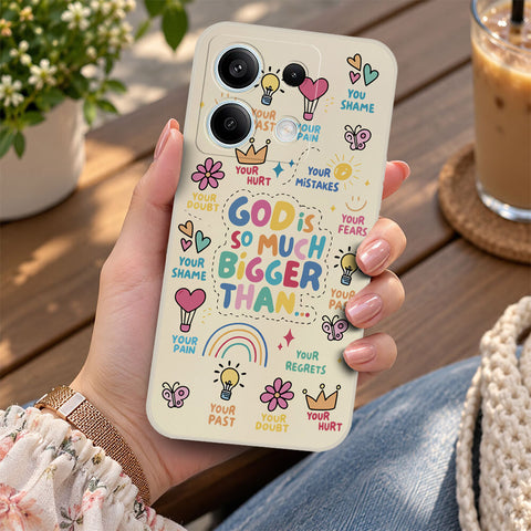 Xiaomi Redmi Note 13 Cover - Off White - D2 - ONation Petal Whismy Series - HQ Liquid Silicone Soft Case