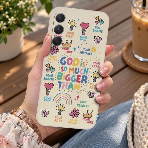 Samsung Galaxy A35 Cover - Off White - D2 - ONation Petal Whismy Series - HQ Liquid Silicone Soft Case