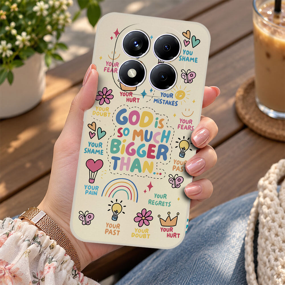 Xiaomi Redmi Note 14 Pro 4G Cover - Off White - D2 - ONation Petal Whismy Series - HQ Liquid Silicone Soft Case