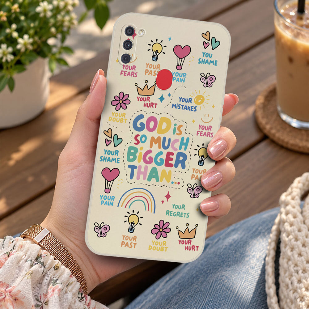 Samsung Galaxy M11 Cover - Off White - D2 - ONation Petal Whismy Series - HQ Liquid Silicone Soft Case