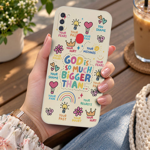 Samsung Galaxy M11 Cover - Off White - D2 - ONation Petal Whismy Series - HQ Liquid Silicone Soft Case