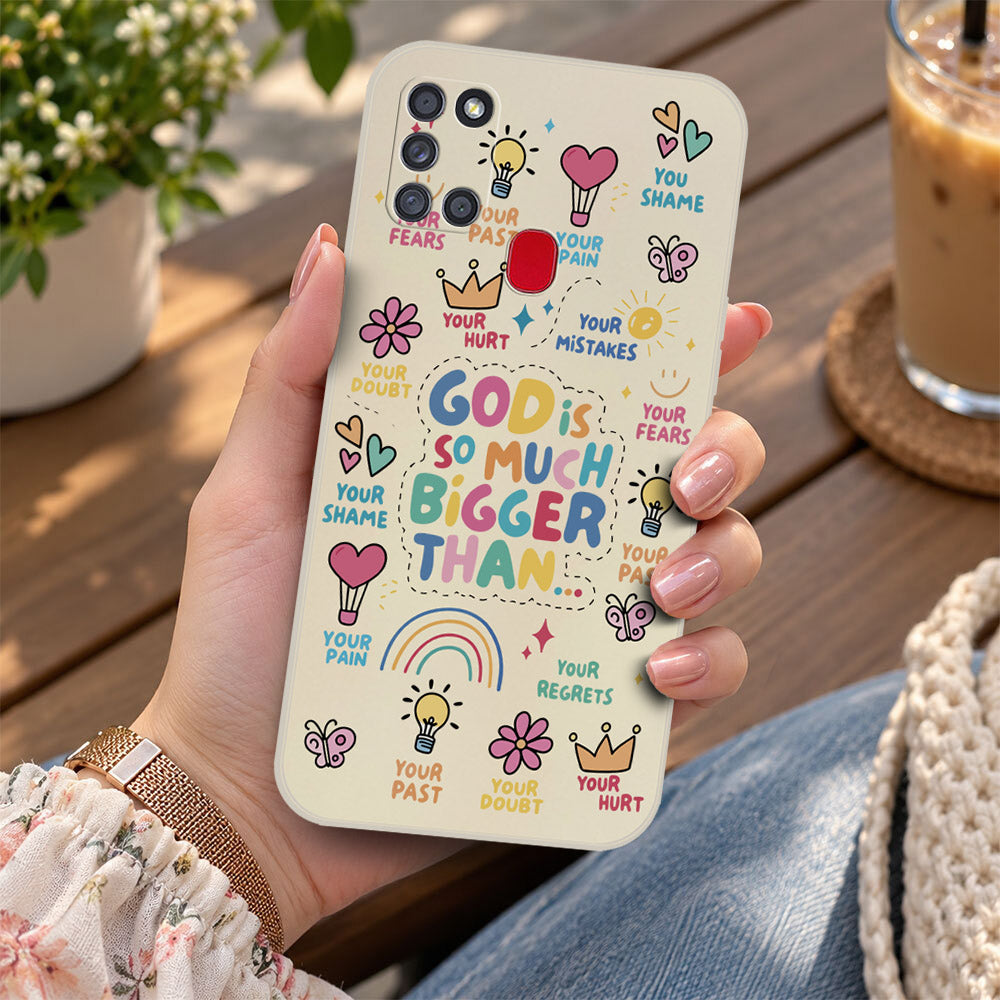 Samsung Galaxy A22 Cover - Off White - D2 - ONation Petal Whismy Series - HQ Liquid Silicone Soft Case
