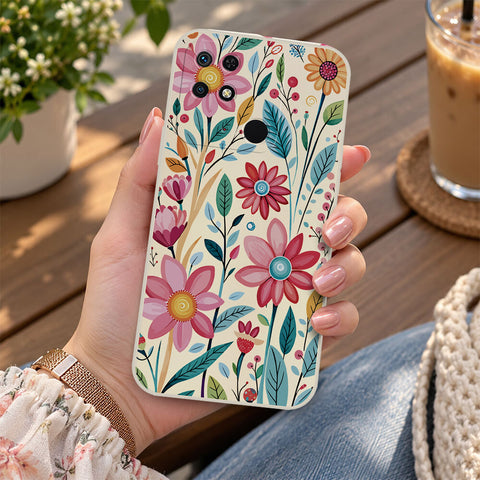 Xiaomi Redmi 10X 4G Cover - Off White - D3 - ONation Petal Whismy Series - HQ Liquid Silicone Soft Case