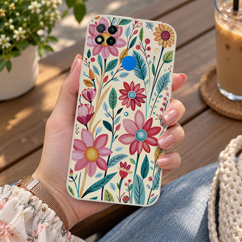 Xiaomi Redmi 10 Cover - Off White - D3 - ONation Petal Whismy Series - HQ Liquid Silicone Soft Case