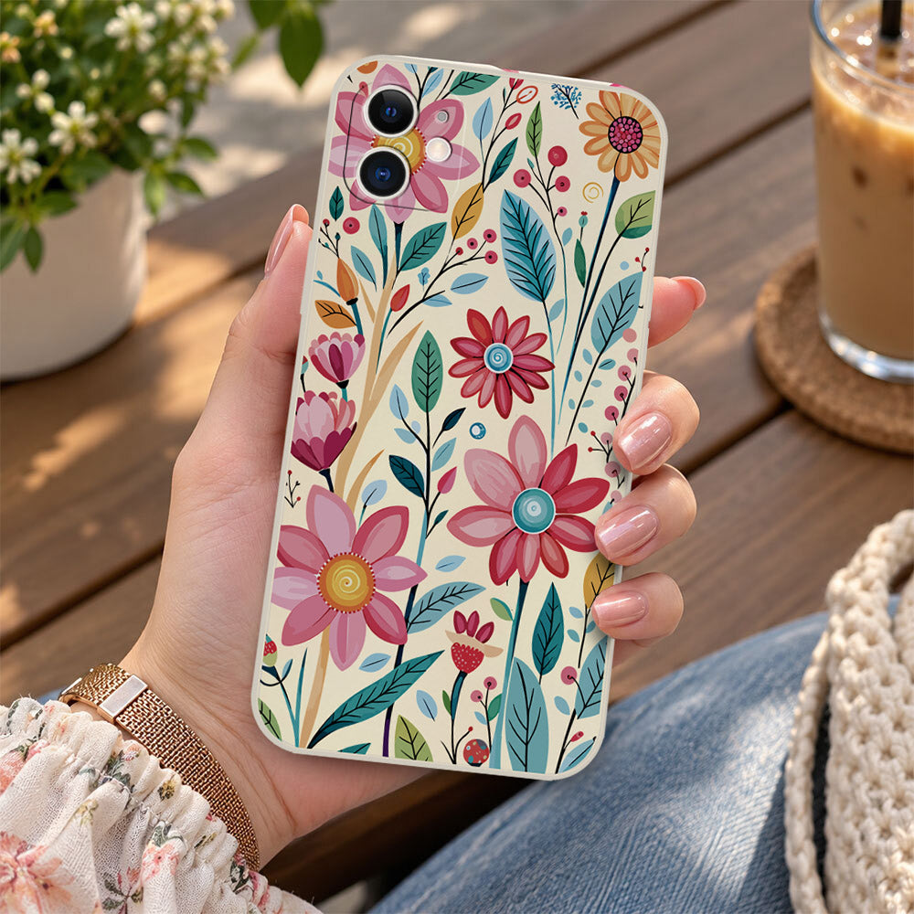 iPhone 11 Cover - Off White - D3 - ONation Petal Whismy Series - HQ Liquid Silicone Soft Case