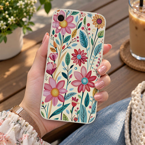 iPhone XR Cover - Off White - D3 - ONation Petal Whismy Series - HQ Liquid Silicone Soft Case