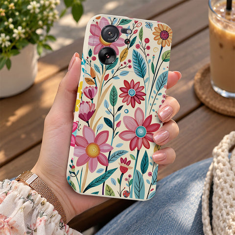 Xiaomi 13T Pro Cover - Off White - D3 - ONation Petal Whismy Series - HQ Liquid Silicone Soft Case