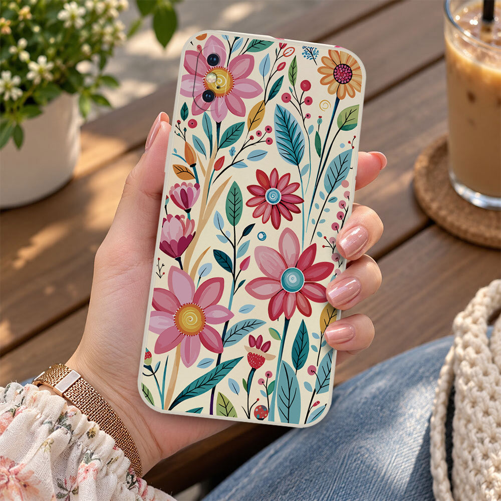 iPhone XS / X Cover - Off White - D3 - ONation Petal Whismy Series - HQ Liquid Silicone Soft Case