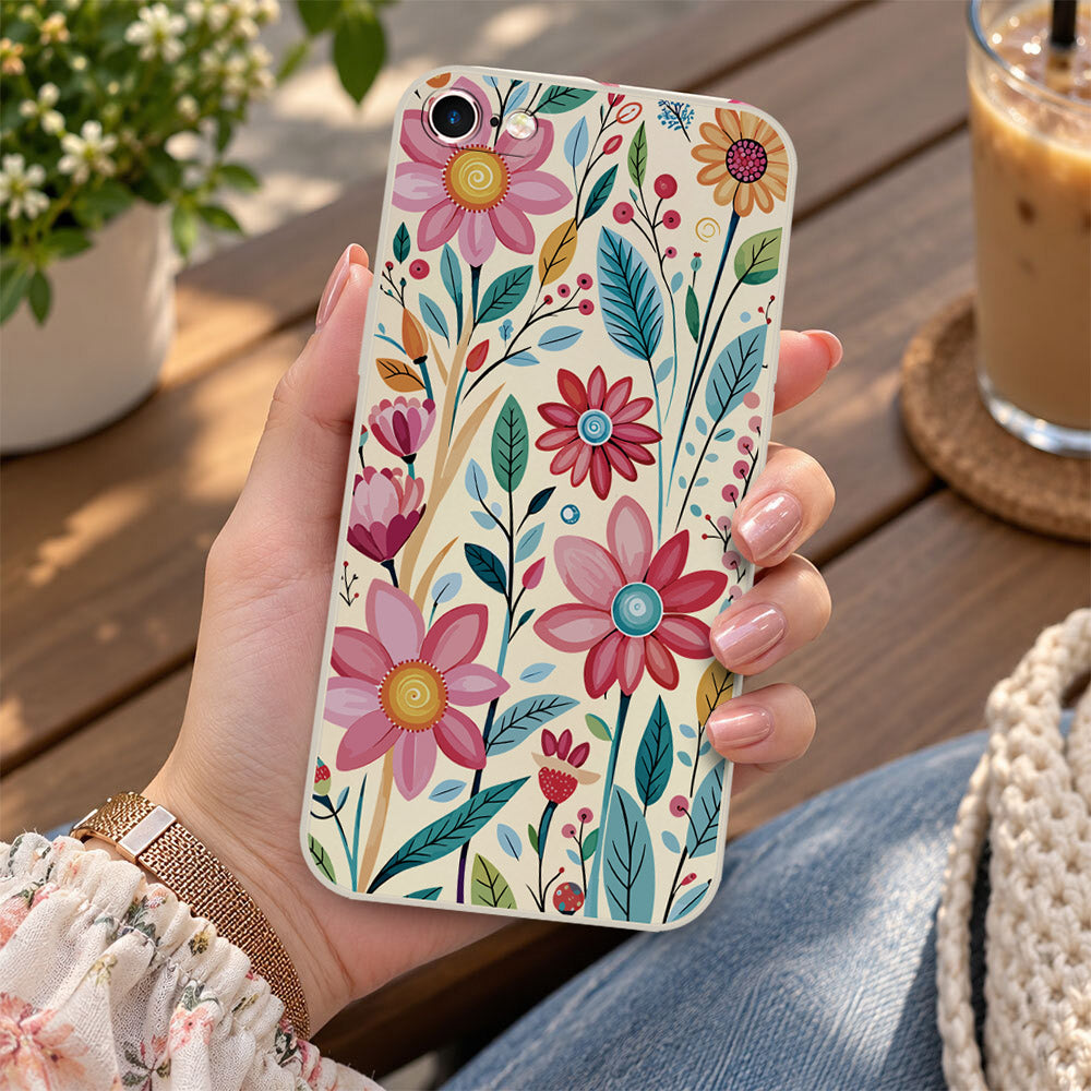 iPhone 6s Plus / 6 Plus Cover - Off White - D3 - ONation Petal Whismy Series - HQ Liquid Silicone Soft Case