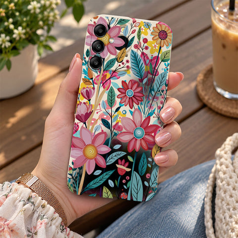 Samsung Galaxy A54 Cover - Off White - D3 - ONation Petal Whismy Series - HQ Liquid Silicone Soft Case