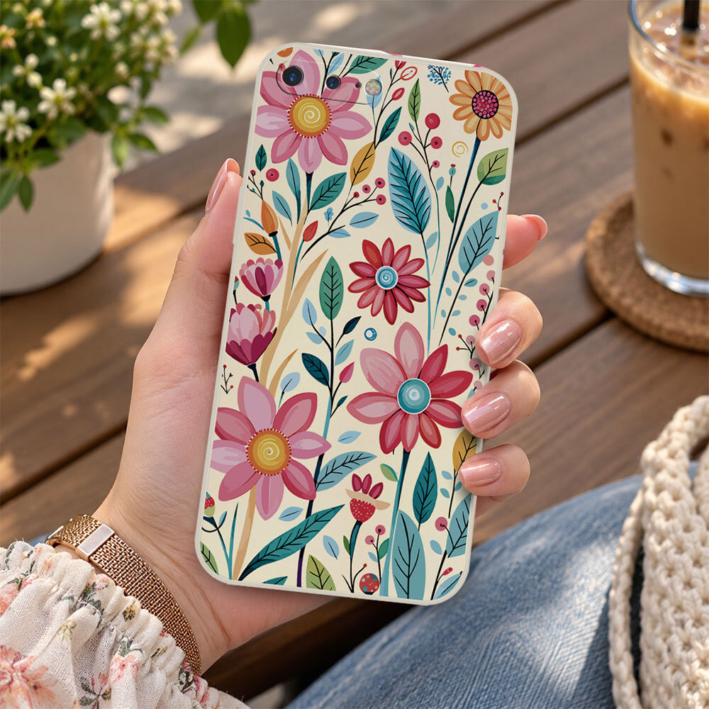 iPhone 8 Plus / 7 Plus Cover - Off White - D3 - ONation Petal Whismy Series - HQ Liquid Silicone Soft Case