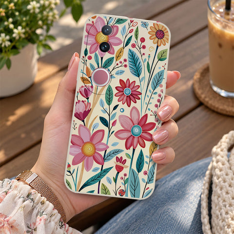 Vivo V50 Cover - Off White - D3 - ONation Petal Whismy Series - HQ Liquid Silicone Soft Case