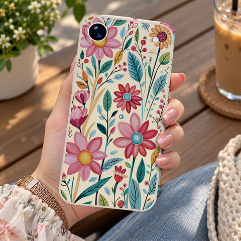 iPhone 17 Air Cover - Off White - D3 - ONation Petal Whismy Series - HQ Liquid Silicone Soft Case
