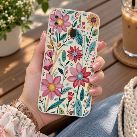 Samsung Galaxy A30s Cover - Off White - D3 - ONation Petal Whismy Series - HQ Liquid Silicone Soft Case