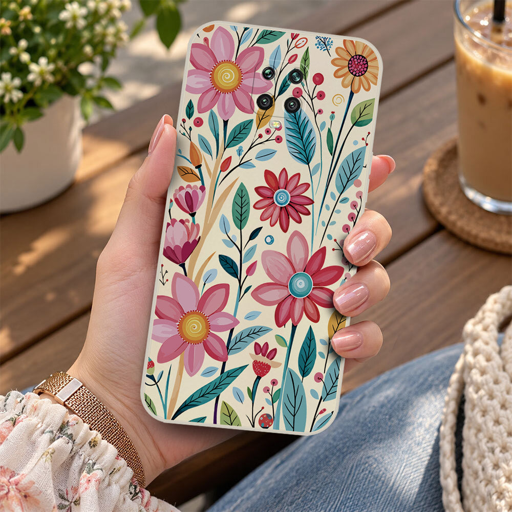 Xiaomi Redmi Note 10S Cover - Off White - D3 - ONation Petal Whismy Series - HQ Liquid Silicone Soft Case