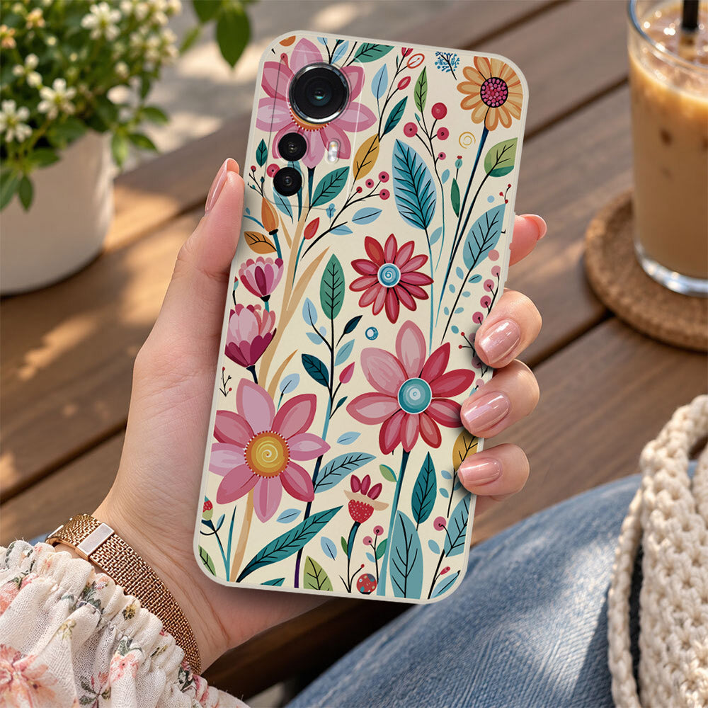 Xiaomi 12X Cover - Off White - D3 - ONation Petal Whismy Series - HQ Liquid Silicone Soft Case