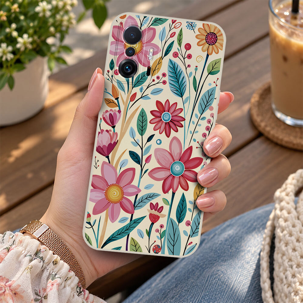 Xiaomi 12 Cover - Off White - D3 - ONation Petal Whismy Series - HQ Liquid Silicone Soft Case