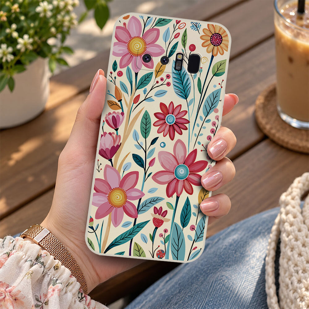Samsung Galaxy Note 8 Cover - Off White - D3 - ONation Petal Whismy Series - HQ Liquid Silicone Soft Case