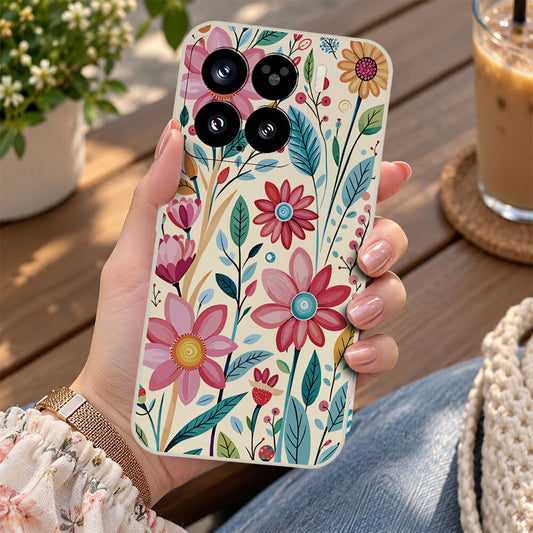 Xiaomi 15 Cover - Off White - D3 - ONation Petal Whismy Series - HQ Liquid Silicone Soft Case
