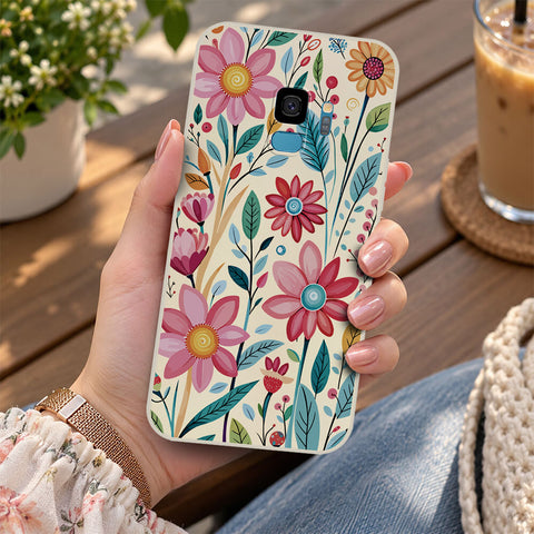 Samsung Galaxy S9 Cover - Off White - D3 - ONation Petal Whismy Series - HQ Liquid Silicone Soft Case