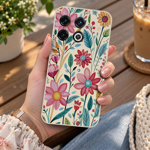 Samsung Galaxy A02 Cover - Off White - D3 - ONation Petal Whismy Series - HQ Liquid Silicone Soft Case