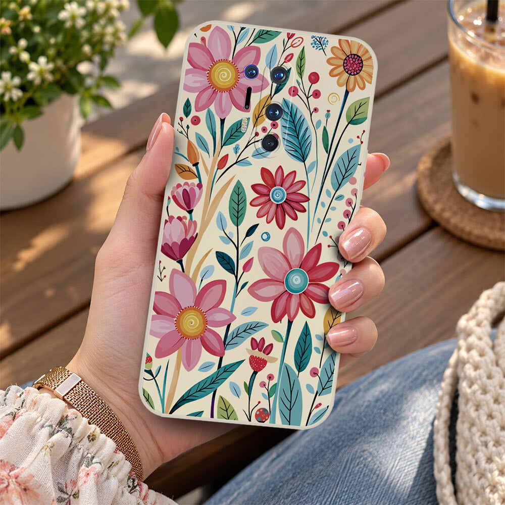 OnePlus 8T Cover - Off White - D3 - ONation Petal Whismy Series - HQ Liquid Silicone Soft Case