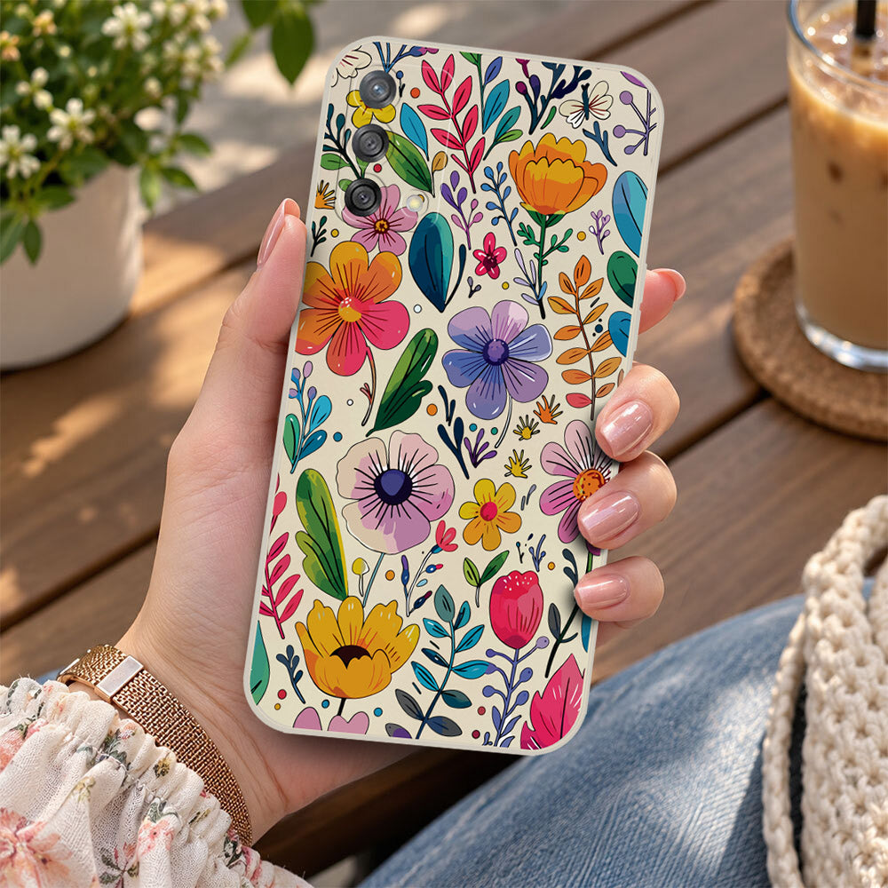 Oppo Reno 6 Pro 5G Cover - Off White - D4 - ONation Petal Whismy Series - HQ Liquid Silicone Soft Case