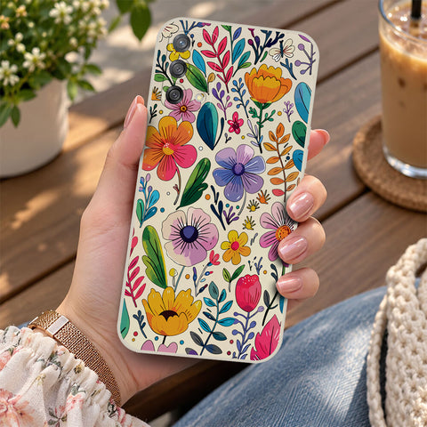 Oppo F19s Cover - Off White - D4 - ONation Petal Whismy Series - HQ Liquid Silicone Soft Case