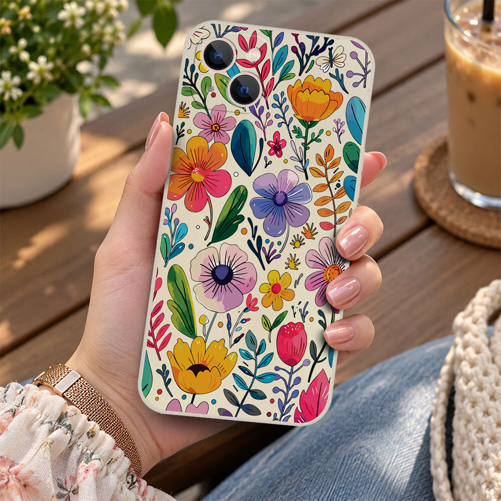 iPhone 13 Mini Cover - Off White - D4 - ONation Petal Whismy Series - HQ Liquid Silicone Soft Case