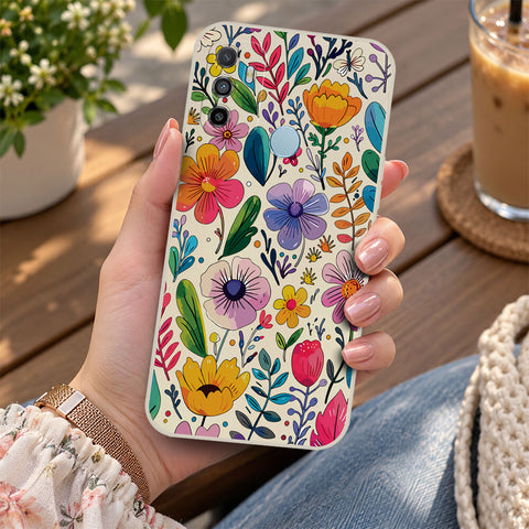 Oppo A54 4G Cover - Off White - D4 - ONation Petal Whismy Series - HQ Liquid Silicone Soft Case