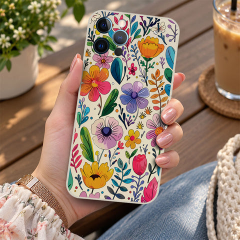 iPhone 12 Pro Max Cover - Off White - D4 - ONation Petal Whismy Series - HQ Liquid Silicone Soft Case