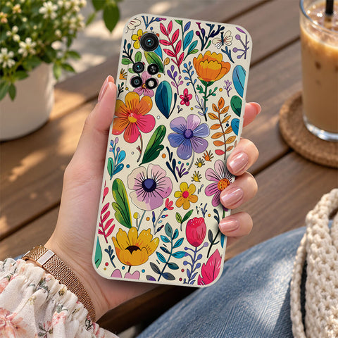 Xiaomi 11T Cover - Off White - D4 - ONation Petal Whismy Series - HQ Liquid Silicone Soft Case