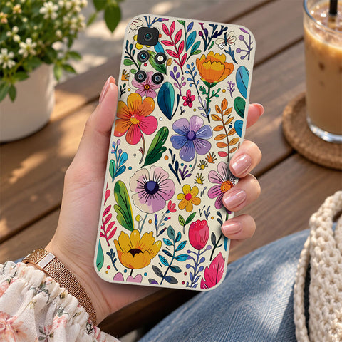 Xiaomi Redmi 10 Prime Cover - Off White - D4 - ONation Petal Whismy Series - HQ Liquid Silicone Soft Case