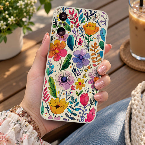 Xiaomi Poco M2 Cover - Off White - D4 - ONation Petal Whismy Series - HQ Liquid Silicone Soft Case