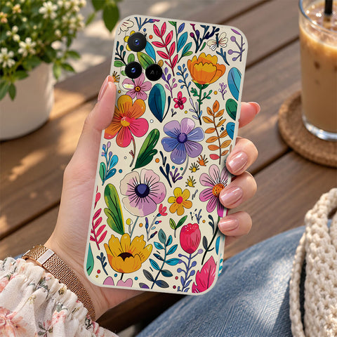 Vivo Y51 (2020 September) Cover - Off White - D4 - ONation Petal Whismy Series - HQ Liquid Silicone Soft Case