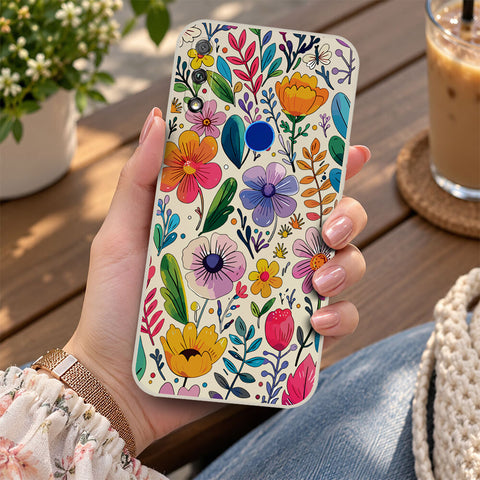Honor 9X Cover - Off White - D4 - ONation Petal Whismy Series - HQ Liquid Silicone Soft Case